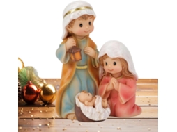 Estátua Sagrada Família Ambientes Internos Escultura Resina Nascimento Jesus Natal Religiosa Estante GOKOCO