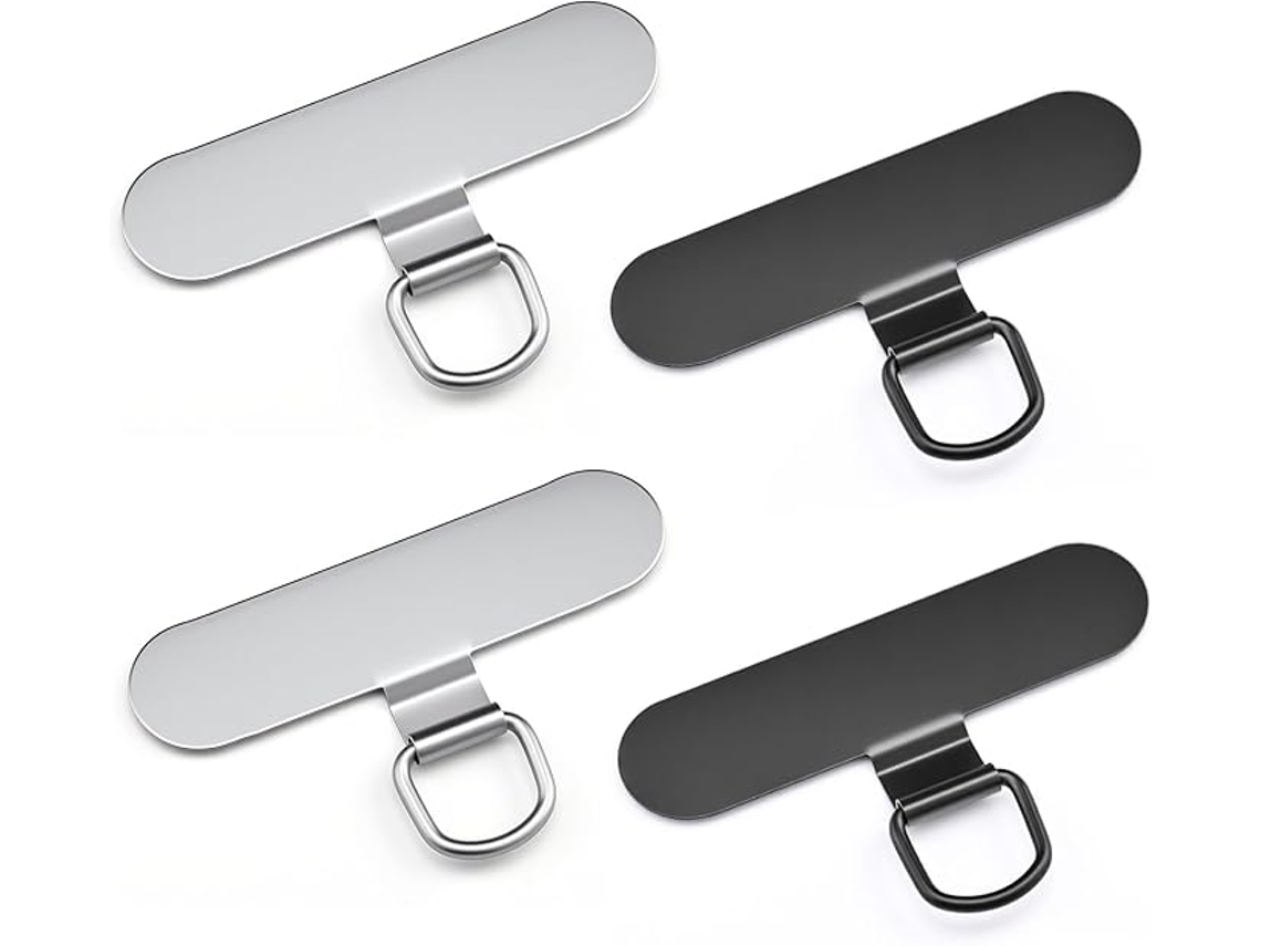 Conjunto 4 Autocolantes Para Telefone – Placa Fixação – Suporte Adesivo – 4,8x2,8 Cm – Liga Metálica – Preto