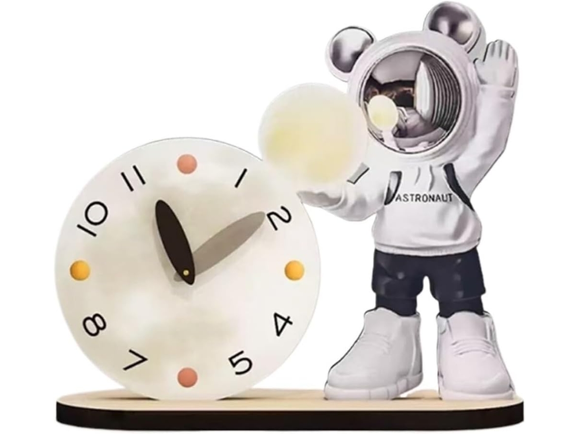 Relógio De Parede Moderno E Simples Com Desenho De Astronauta Espacial Para Sala De Estar (branco)