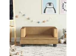 Vidaxl Sofá Infantil 60x40x30 Cm Veludo Castanho