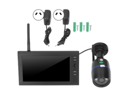 Câmera de vigilância infravermelha sem fio HD 720P de 7 polegadas com DVR de 4 canais para residências, 100-240 V