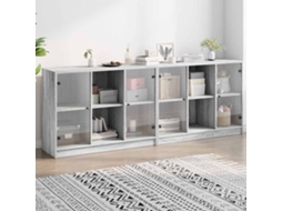 Vidaxl Estante C/ Portas 204x37x75 Cm Derivados Madeira Cinza Sonoma