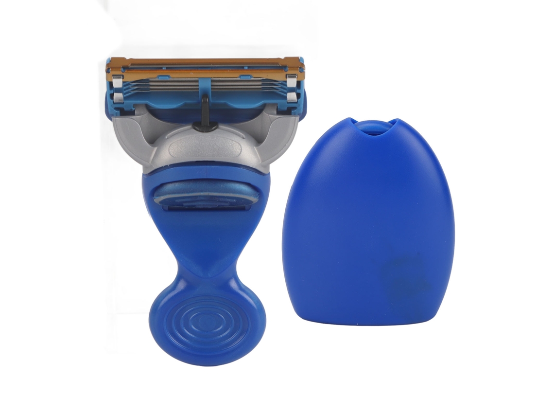 Afeitadora Manual Rotativa Para Homens Azul Segura Lavável