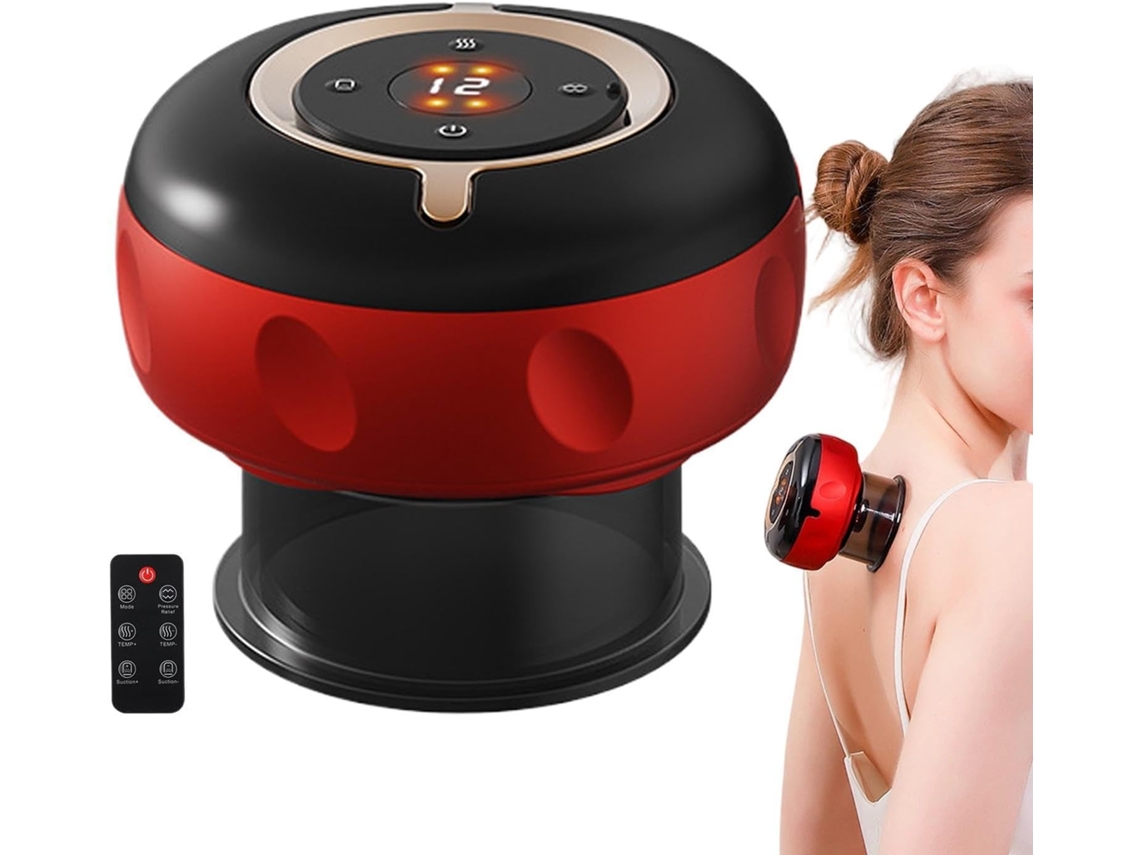Massageador Elétrico Com Ventosas, 12 Níveis De Ajuste Vácuo