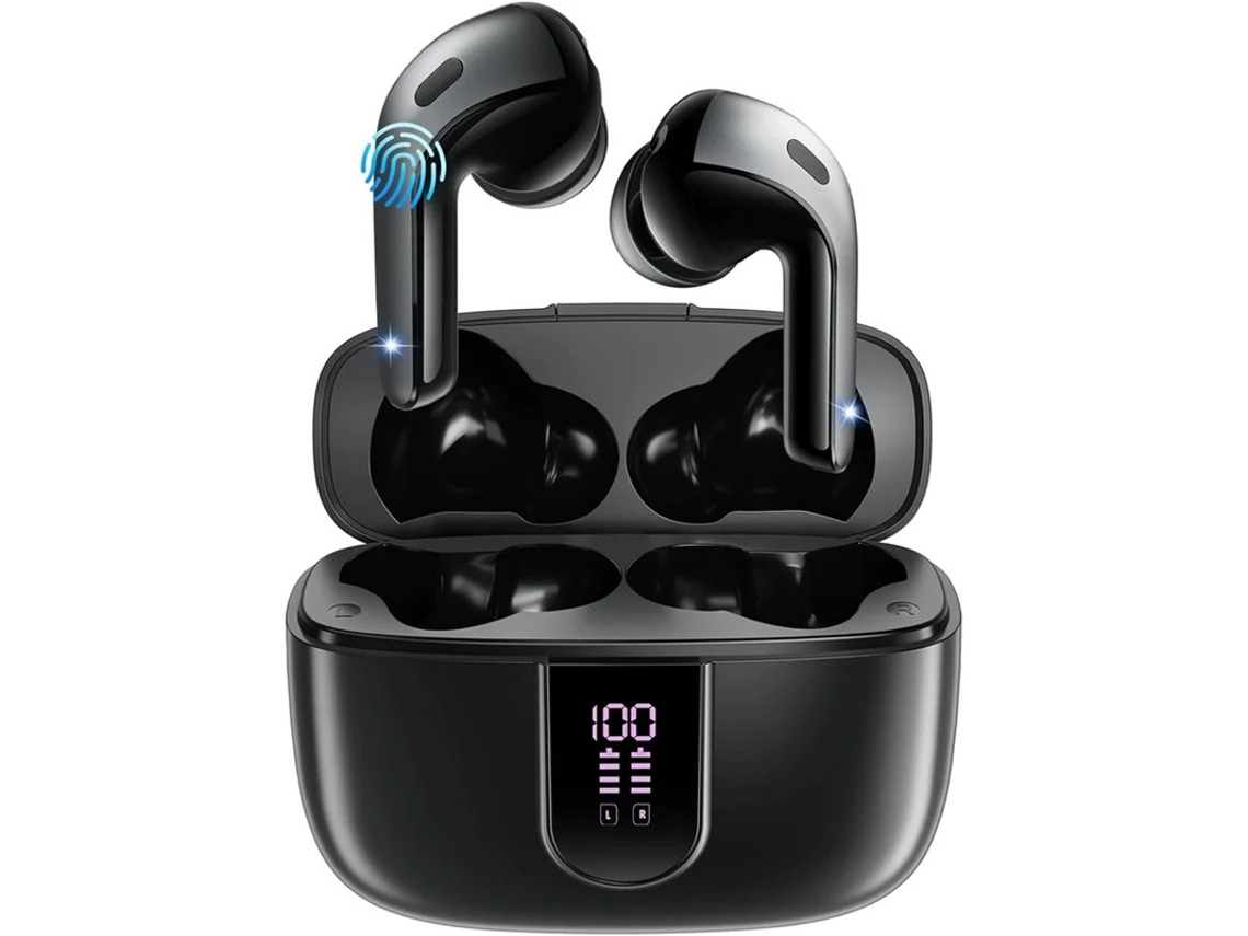 Auscultadores Sem Fios Auscultadores Bluetooth V5. 3 Tempo De Reprodução De 45 Horas Ecrã Led Auscultadores Bluetooth Com Microfone Controlo Bestvite