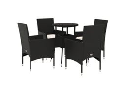 Garden Dining Set, Garden Dining Sets Vidaxl Preto Rattan / Vime (n/a)