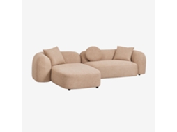 Sklum Sofá Modular Chaise Longue Esquerdo De 2 Peças Em Chenille Coco Poliéster                       Chenille Espesso Latte Marrom
