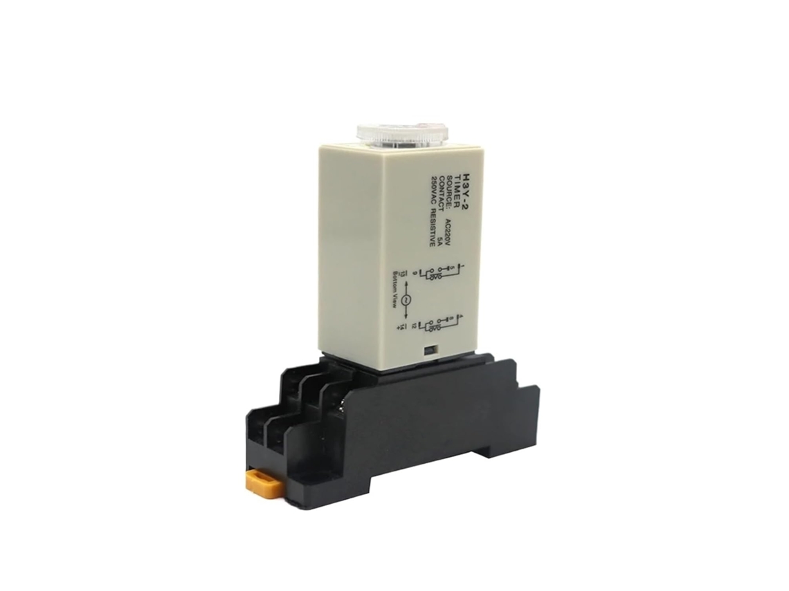 Temporizador De Retardo H3y-2 Ac220v Com Base Plugue Botão Liga