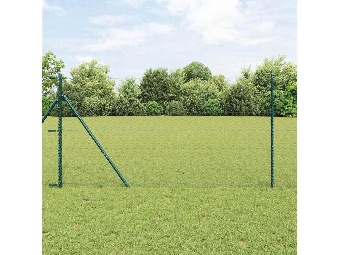 Vidaxl Fixação Para Cerca Hexagonal No Chão 50 X 1,2 M Cinzento Malha
