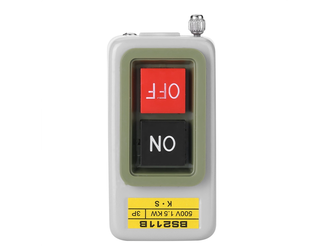 Chave Push Button Auto-bloqueio 3p On/off Bs211b Ac 220v/380v Para Circuito Elétrico