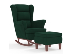 Rocking Chair With Stool, Rocking Chairs With Stools Vidaxl Verde Veludo