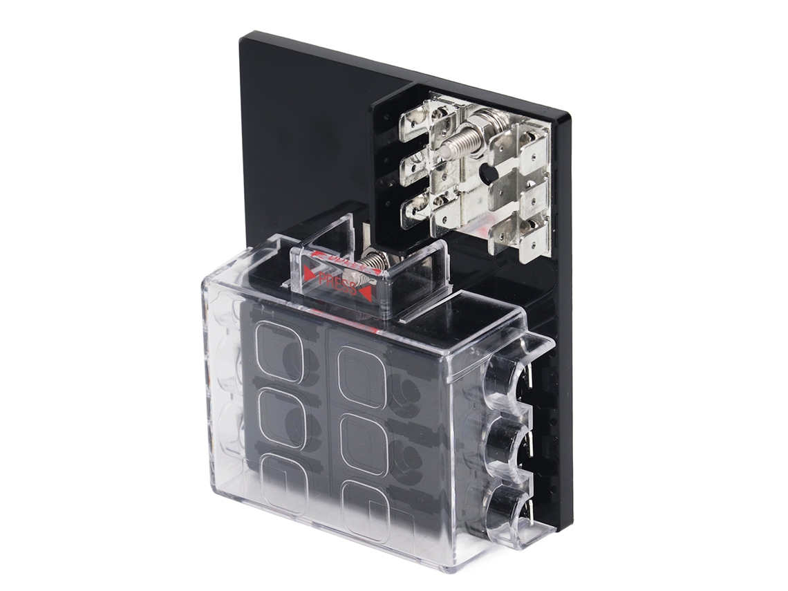 Blade Fuse Box 6 Vias Atc Ato Painel À Prova D'água Com Barra Negativa 12‑36vdc Para Carro Rv Reboque Caminhão Van