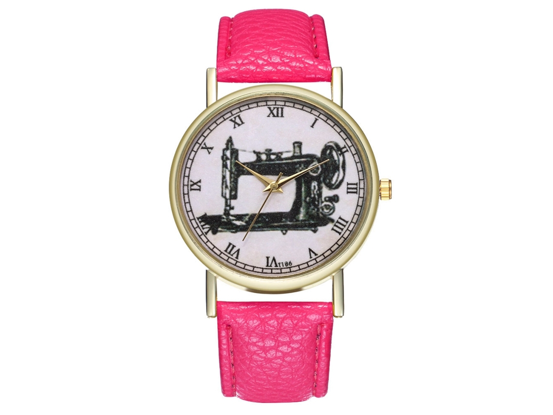Reloj De Muñeca Analógico De Cuarzo Con Dial Redondo Zhoulianfa Rosa Rojo