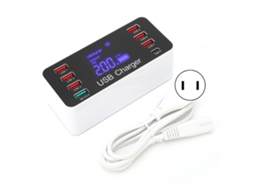 Carregador Usb com Display Lcd LAXISCREED 8 Portas 40w Type c