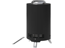 Braseiro Aço Inoxidável 16x25cm Atiçador Sem Fumaça Preto VELTRIX