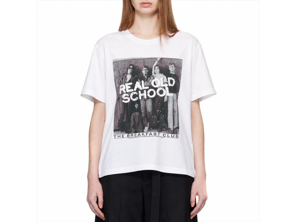 Rockinstone Breakfast Club Movie Real Old School White Adult T-shirt Size:xxl