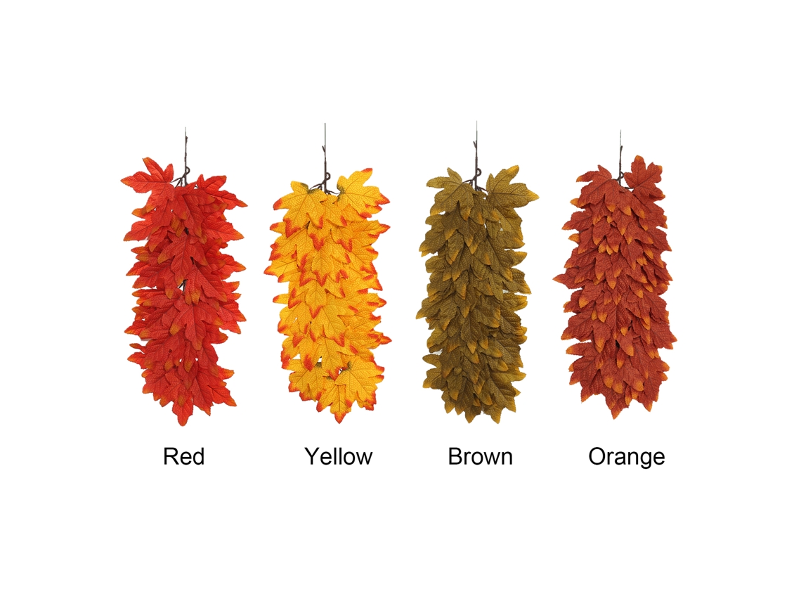Decoração Parede Folha Maple Simulada Laranja 2 Unidades