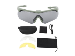 Óculos De Sol Esportivos Ao Ar Livre Uv Proteção Antivento Ciclismo Moto Com Lentes Intercambiáveis Verde Militar