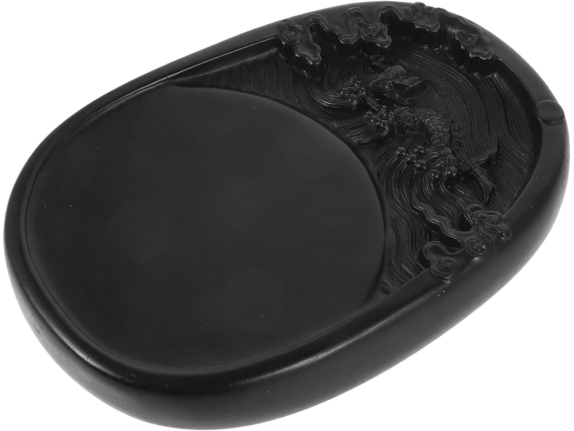 Prato para Moer Tinta para Caligrafia Chinesa em Transparente, para Escritório CHABERLU