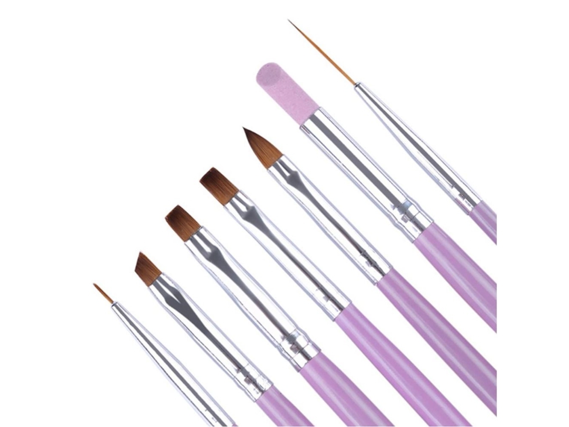 Conjunto 7 Pincéis Unhas Arte, Adaptable Manicure Profissional, Cerdas Precisas. STELASPLEN