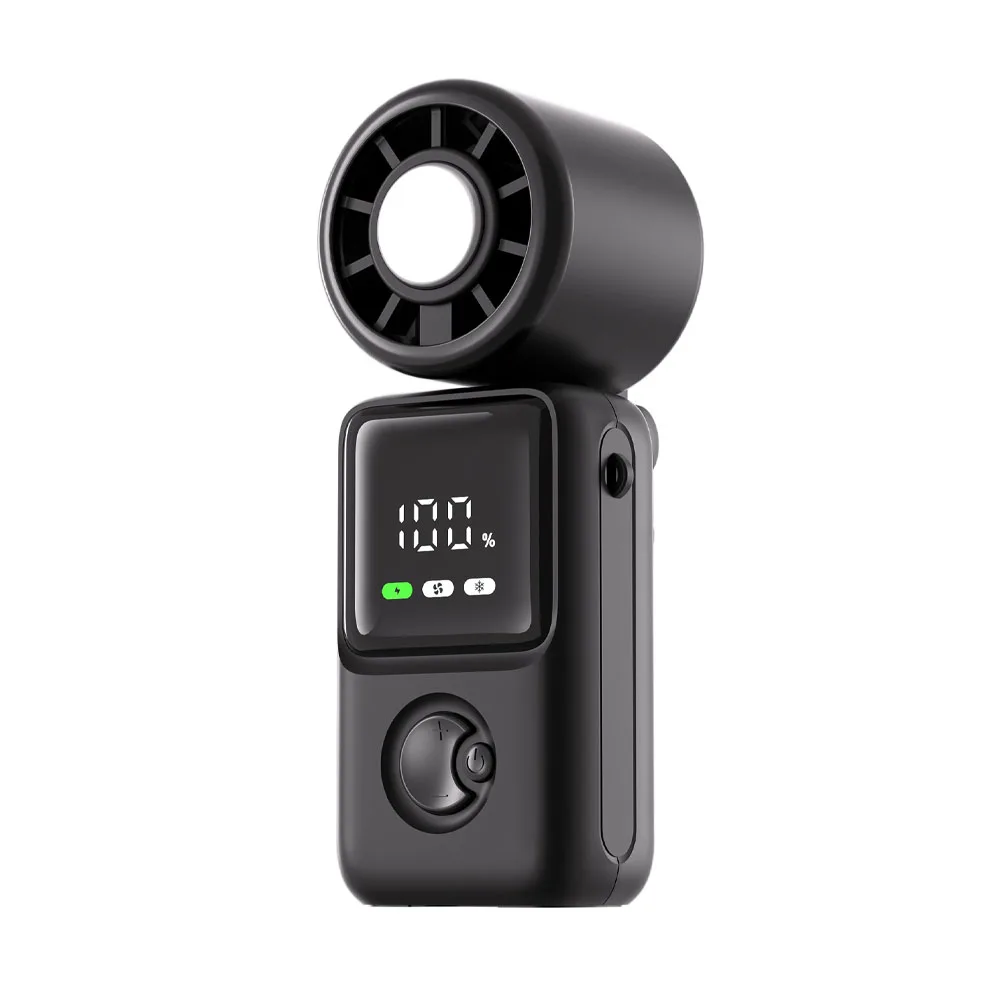 (preto) Ventilador Turbo Portátil, 5 Velocidades De Vento, Bateria De 3600mah, Recarregável Via Usb