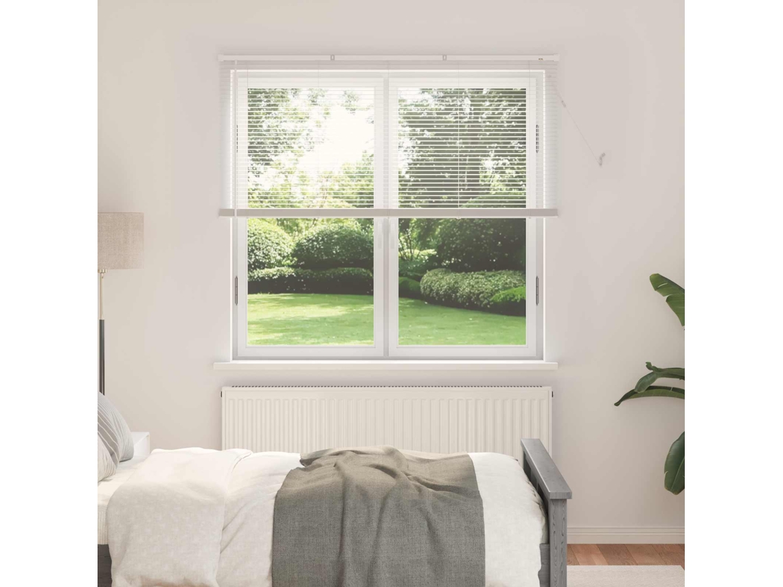 Vidaxl Cortina Veneziana Branco 150 X 160 Cm 25 Mm Pvc