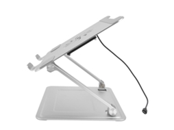Suporte para Laptop Liga Alumínio Cooler Plegável Ajustável Prata
