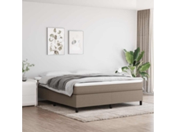 Vidaxl Estrutura De Cama Com Molas 160x200 Cm Tecido Castanho-acinzentado