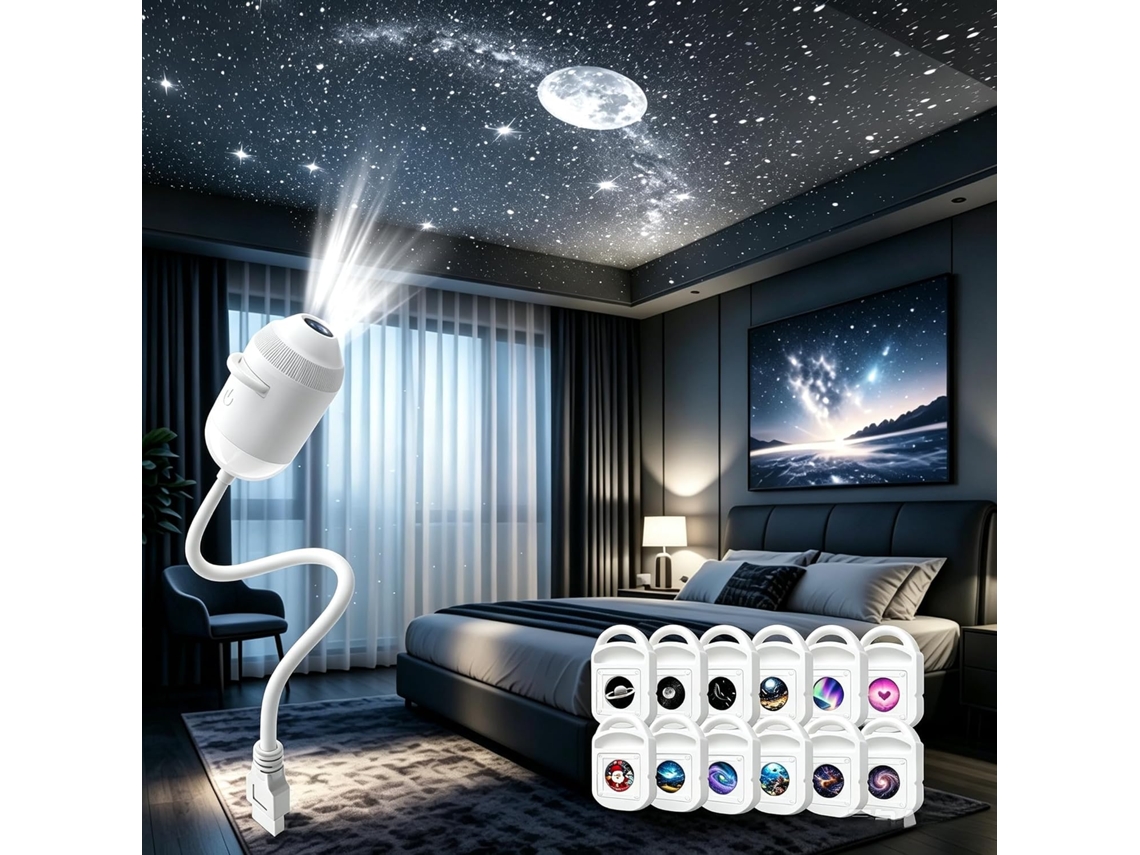 Projetor De Luz Noturna Holográfica 5d Inteligente Hd, Galáxia