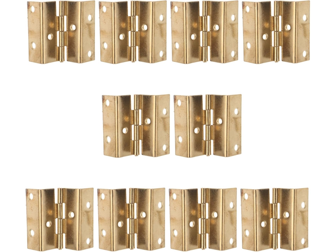 Conjunto de 10 Dobradiças Douradas para Portas, Armários e Mesas. SFUSHOS