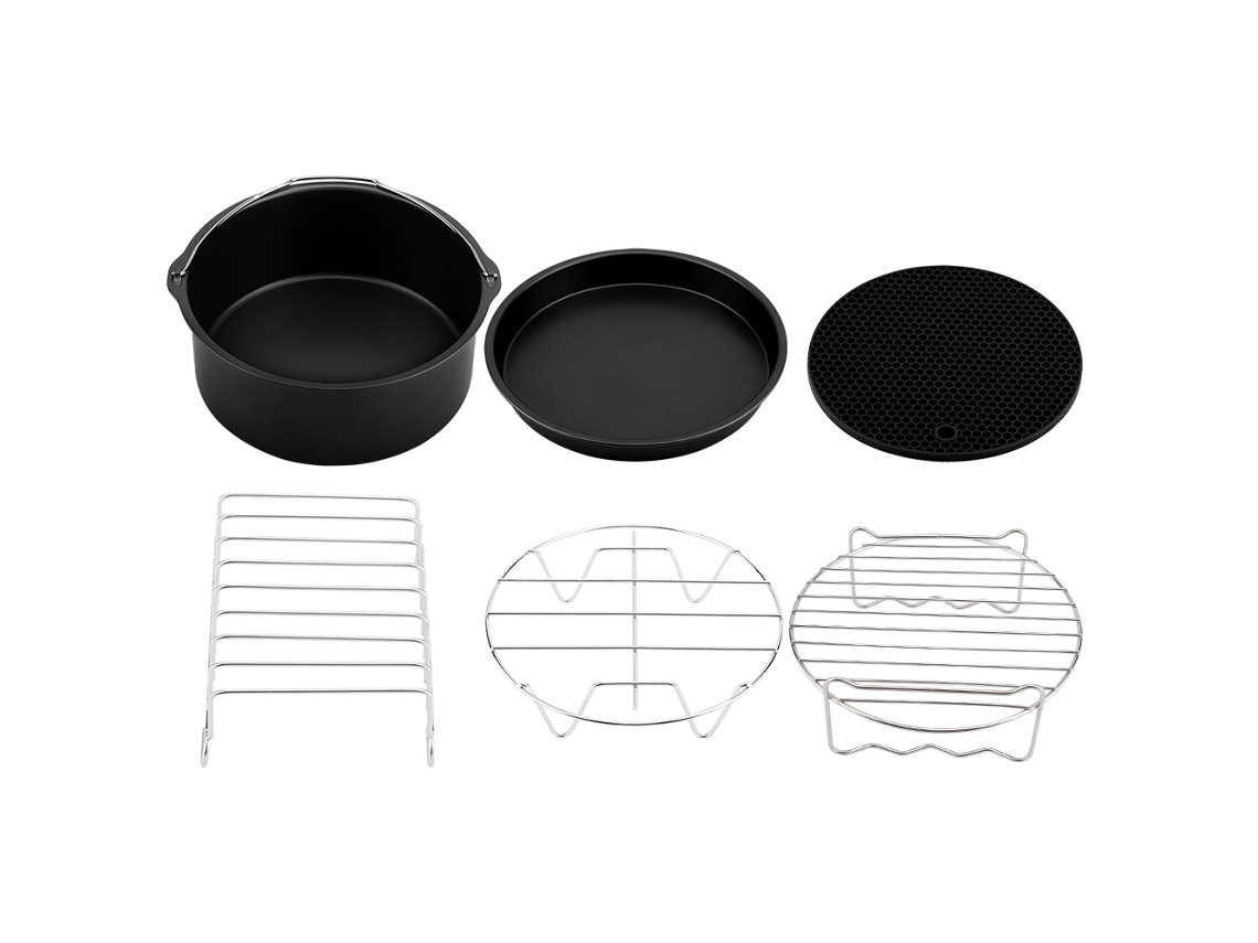 Laxiscreed Conjunto De 6 Peças Para Air Fryer 8 Polegadas Com Ajuste Universal E Durável Em Metal