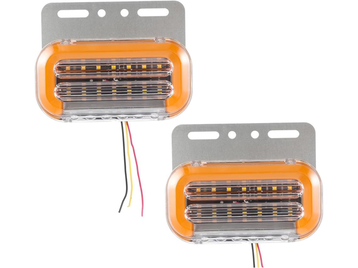 Conjunto De 2 Luzes Laterais Led Para Carro E Caravana, 24v, Cor Amarela Fácil Instalação E Função De Lembrete Para