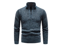 Fasst suéter Hombre Mystdiy Con Cremallera Casual de Punto Pullover Cuello Alto Manga Larga Forrado de Terciopelo