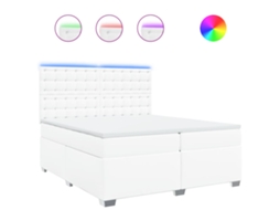 Box Spring Bed, Box Spring Beds Vidaxl Branco Couro Artificial (200 X 200 Cm)