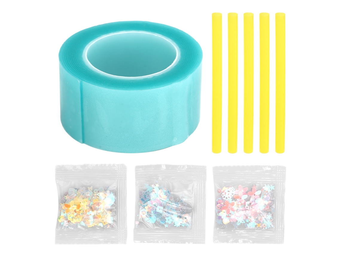 Kit Mali Nano Fita Bolhas com Canudos e Rellenos Decorativos Diy Fita Dupla Face Elastic Balões para Crianças Azul