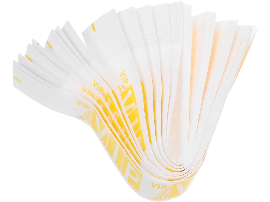 Pacote Com 100 Pulseiras Vip Para Eventos, Shows E Festas Pulseiras De Papel Para Eventos