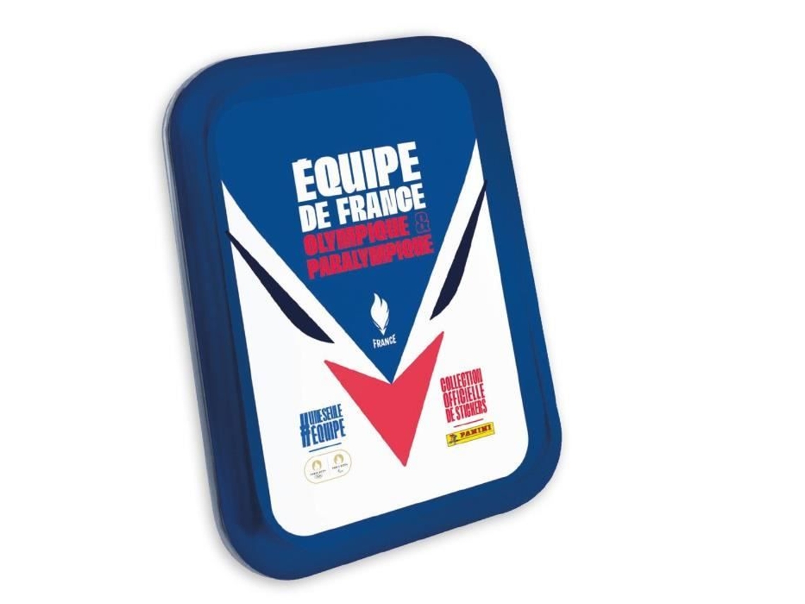 Caixa metálica com 10 bolsos 2 cartões de edição limitada - PANINI - Seleção Francesa dos Jogos Olímpicos de 2024