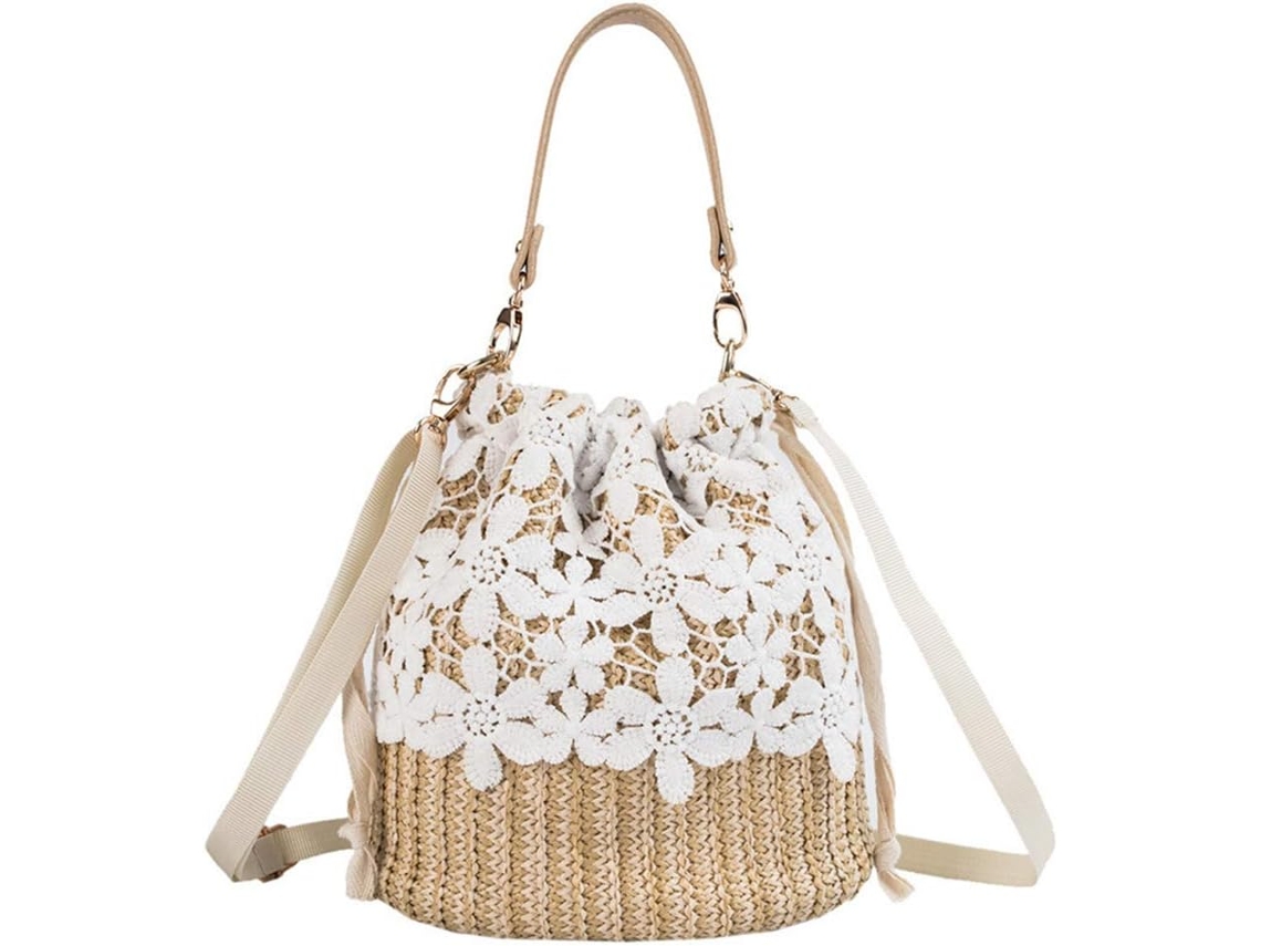 Bolsa De Tecido Trançado Para Mulheres, Bolsa De Ombro Simples E Portátil, Bolsa Tipo Sacola.