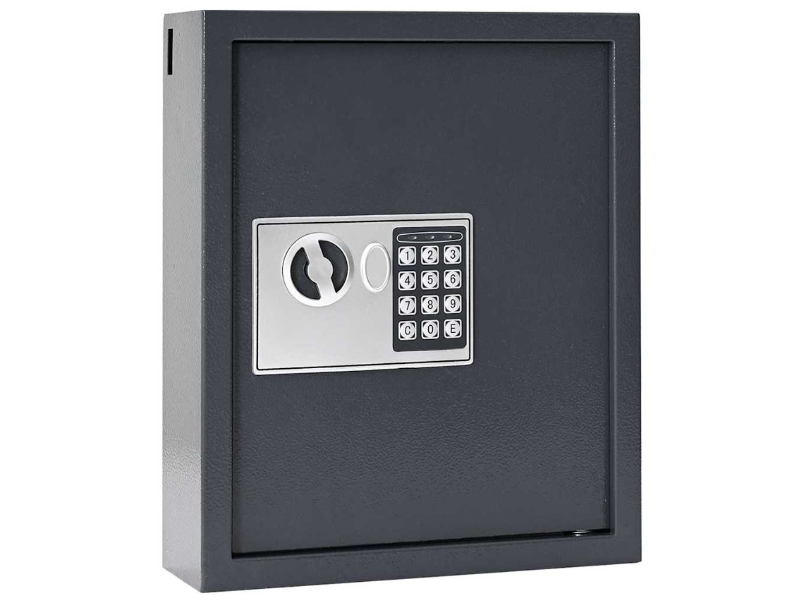 Vidaxl Cofre Digital Cinzento Escuro 30 X 10 X 36,5 Cm Aço