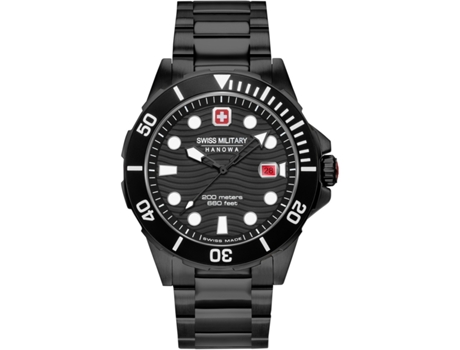 Relógio SWISS MILITARY HANOWA Homem (Aço Inoxidável - Preto)