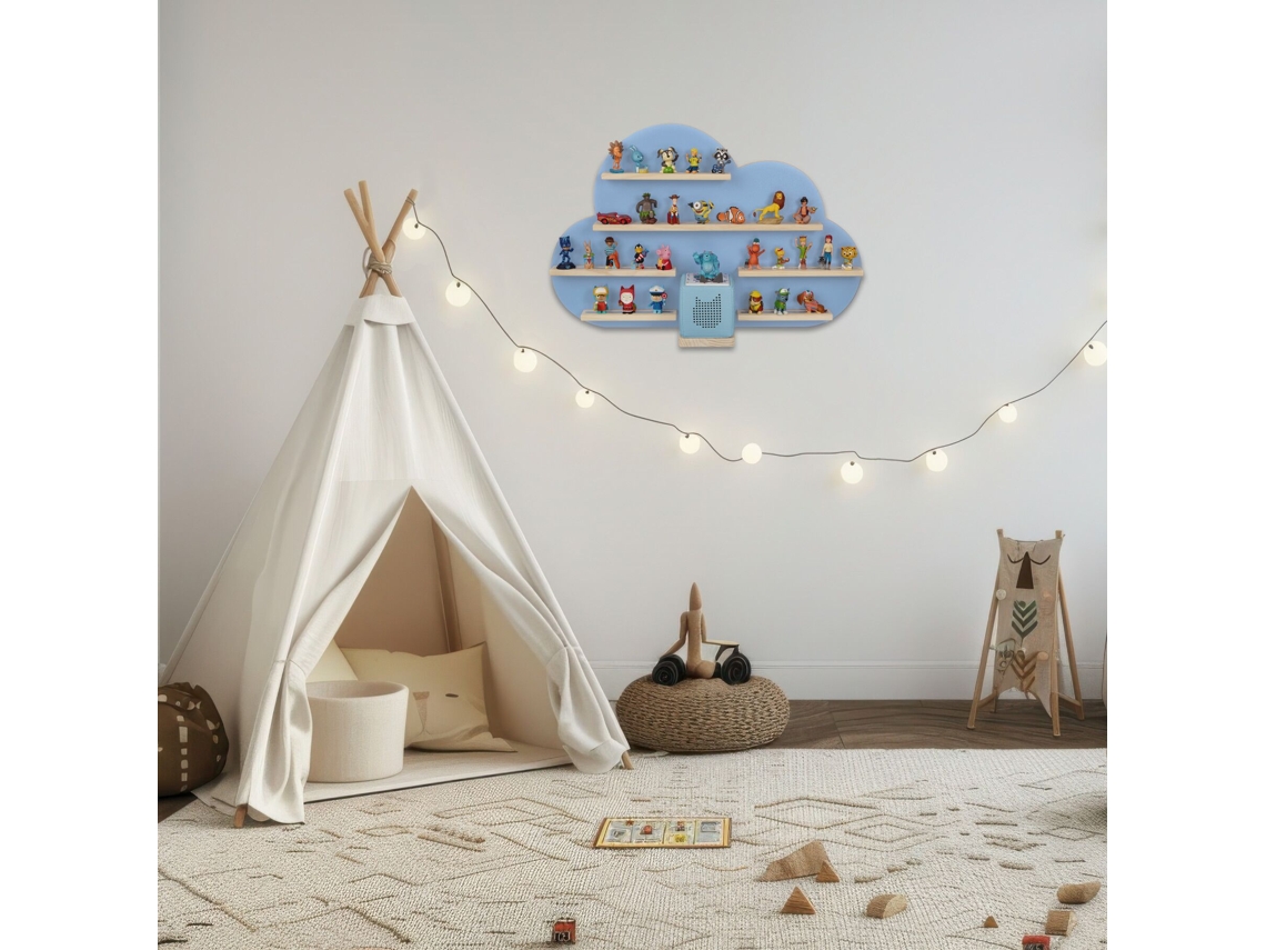Prateleira De Parede Mylittlestory Cloud Tectake Com Escorrega, Em Aço Resistente Às Intempéries, Para 3 Crianças, 185 X 243 X 90 Cm, Azul
