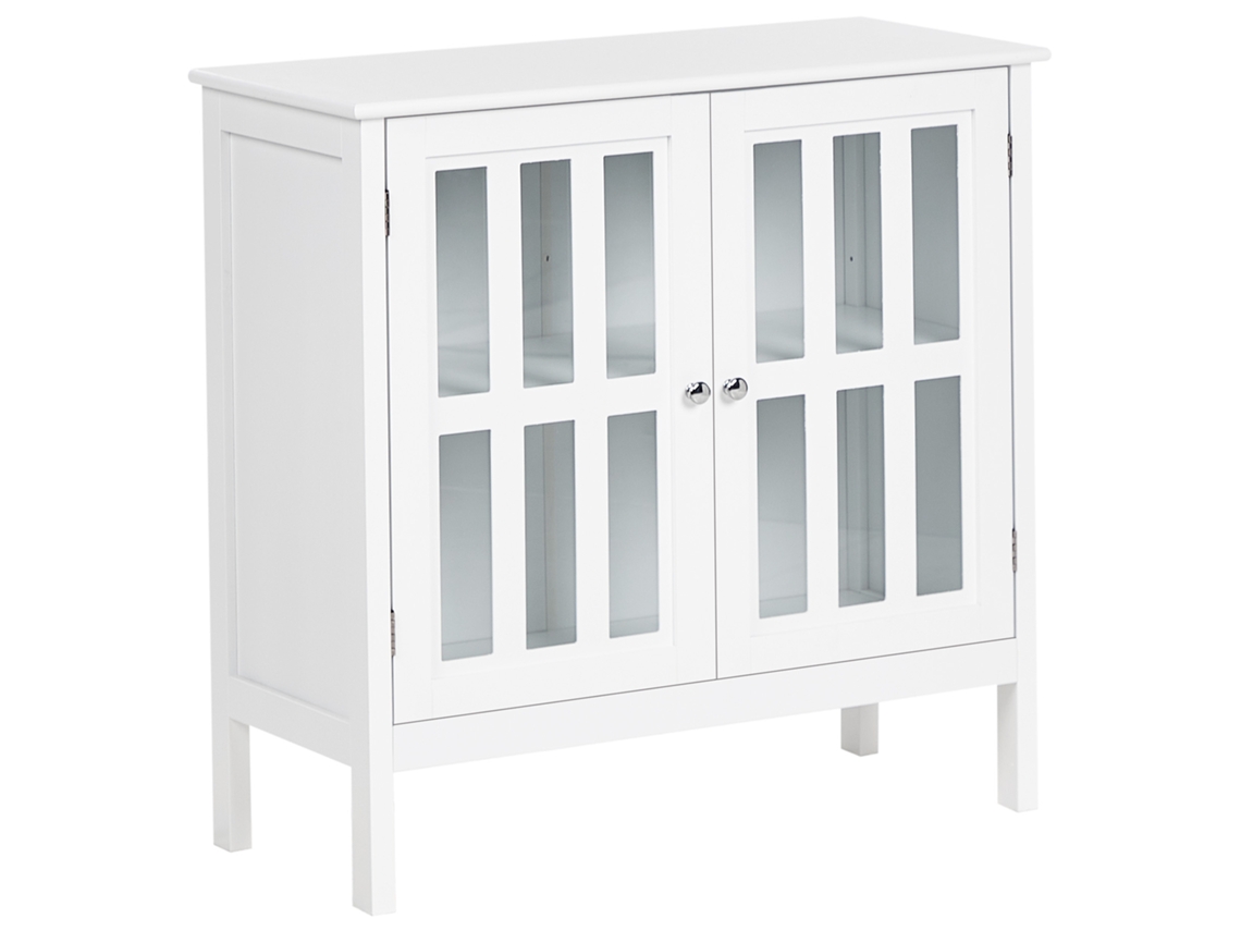 Aparador Vitrina Beliani Miram De Mdf Blanco 80x36x78
