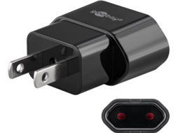 Adaptador De Viagem Com Plugue Europeu Para Eua/japão, Preto