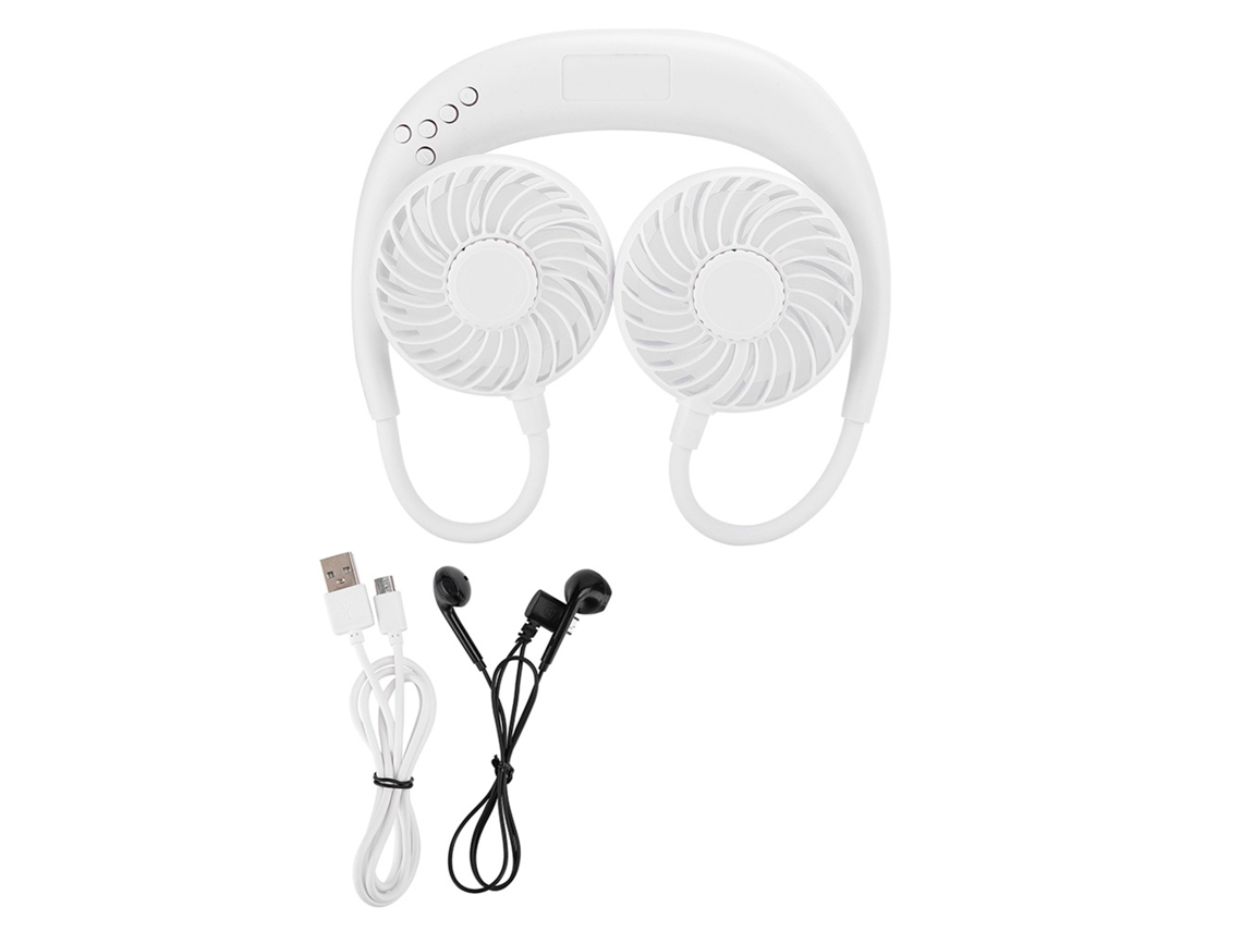 Ventilador De Pescoço Portátil Multifuncional, Power Bank, Alto-falante Bluetooth, Bateria, Resfriamento Fácil.