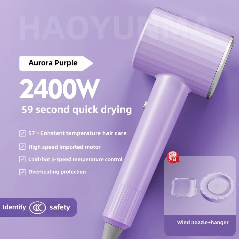 (b) Roxo) Secador De Cabelo De Alta Velocidade, Alta Potência, Secagem Rápida, De Qualidade Profissional.