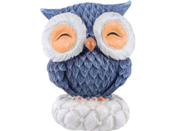 Estátua De Mini Hibou Escultura Animal Resina Decoración Hogar Jardín Oficina Azul 8.5x6.5x6.5cm