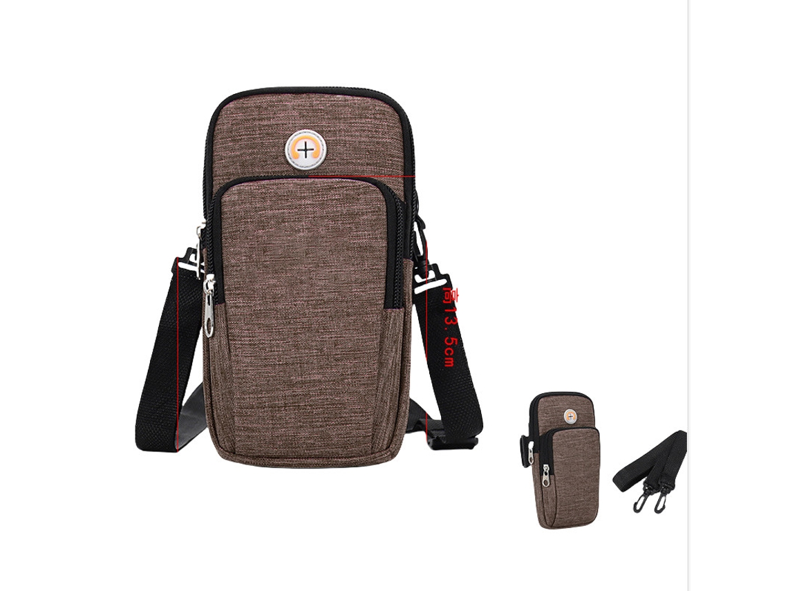 Braçadeira Esportiva Unissex Para Celular, Ideal Para Corrida E Fitness - Marrom