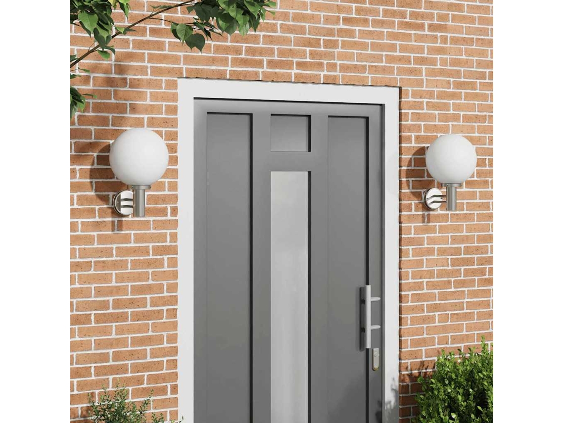 Vidaxl Luz De Parede Para Exterior 2 Unid. Prateado 28 X 25 X 38 Cm