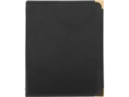 Capa Transparente Em Pvc Cardápio Com 4 Folhas Protetoras, Pasta Preta De Tamanho Médio Receitas Em