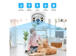 Câmera de segurança inteligente sem fio Wi-Fi para uso residencial interno e externo.